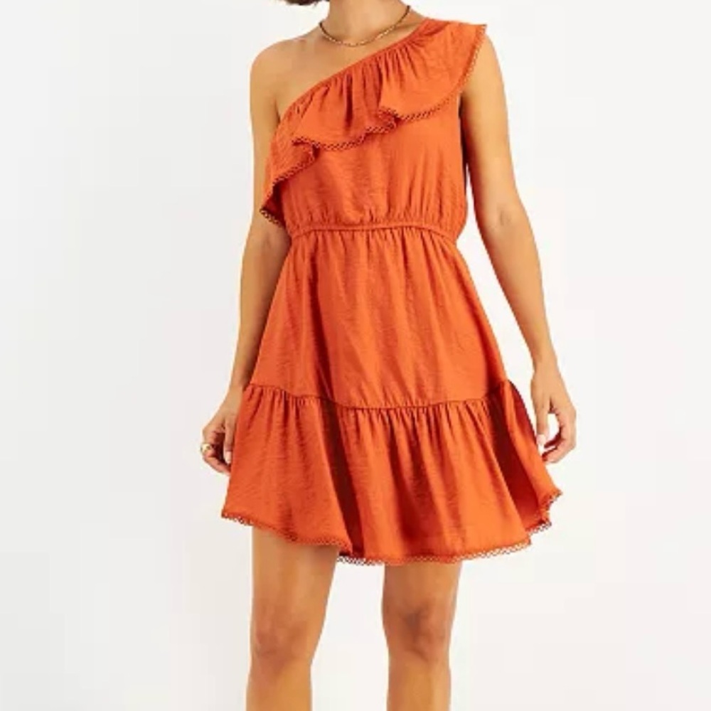Bar ||| One Shoulder Ruffle Dress